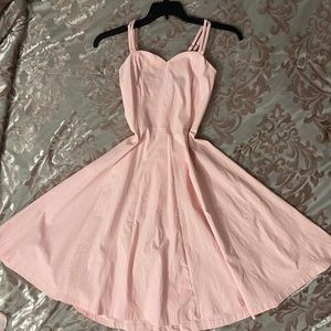 Vintage baby pink sweetheart neckline cocktail dress